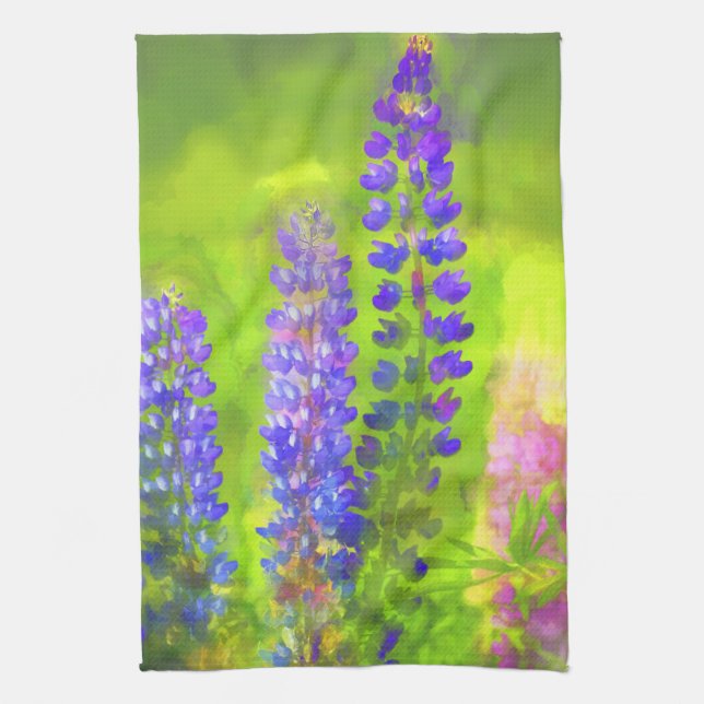 Lupine Painting - Originalfärgsbild Kökshandduk (Vertikal)