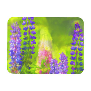 Lupine Painting - Originalfärgsbild Magnet