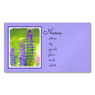 Lupine Painting - Originalfärgsbild Magnetiska Visitkort