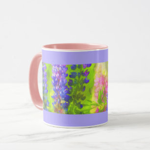 Lupine Painting - Originalfärgsbild Mugg