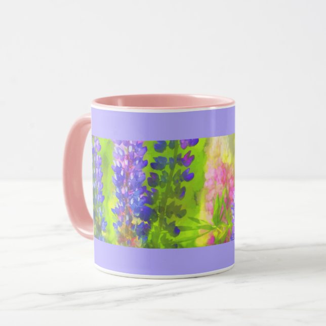 Lupine Painting - Originalfärgsbild Mugg (Framsida vänster)