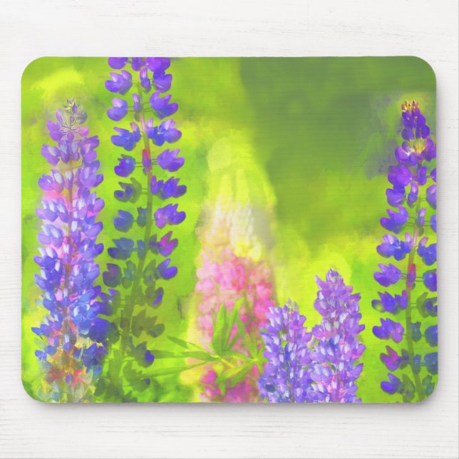 Lupine Painting - Originalfärgsbild Musmatta (Framsidan)