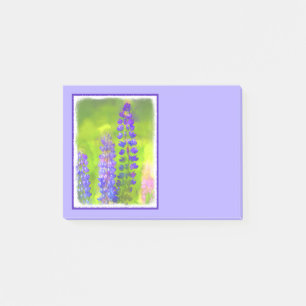 Lupine Painting - Originalfärgsbild Post-it Block