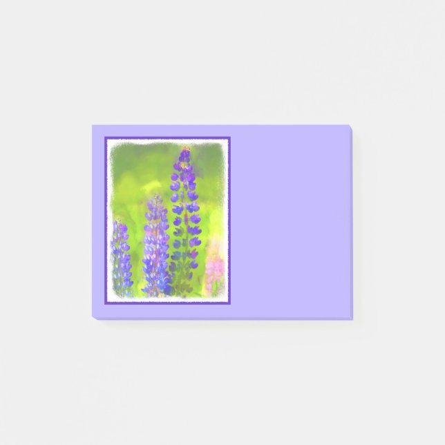 Lupine Painting - Originalfärgsbild Post-it Block (Framsida)