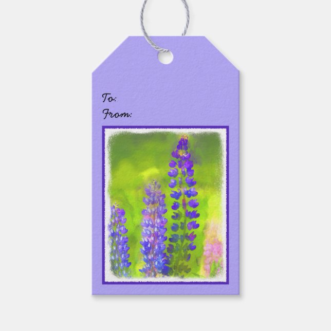 Lupine Painting - Originalfärgsbild Presentetikett (Framsidan)