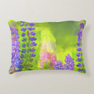 Lupine Painting - Originalfärgsbild Prydnadskudde
