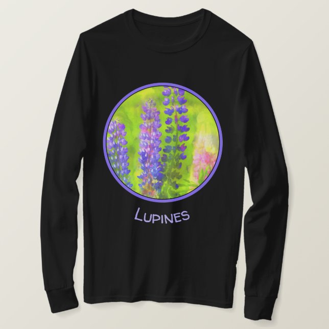 Lupine Painting - Originalfärgsbild T Shirt (Design framsida)