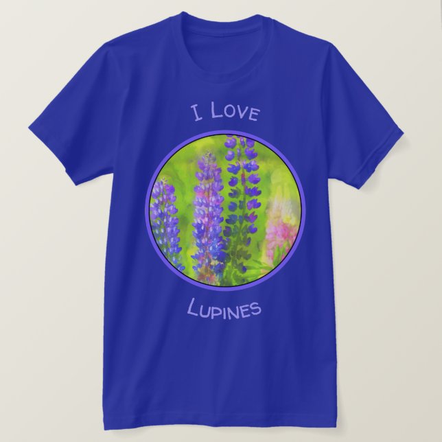 Lupine Painting - Originalfärgsbild T Shirt (Design framsida)