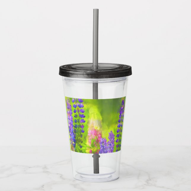 Lupine Painting - Originalfärgsbild Take Away Mugg (Framsida)