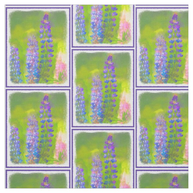 Lupine Painting - Originalfärgsbild Tyg (Provkarta)