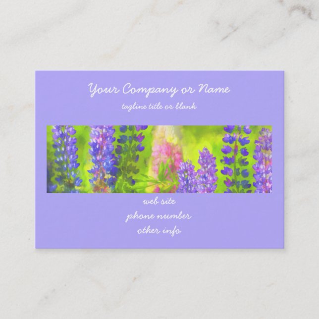 Lupine Painting - Originalfärgsbild Visitkort (Framsida)