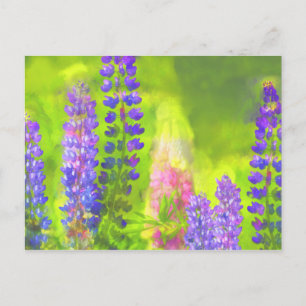 Lupine Painting - Originalfärgsbild Vykort