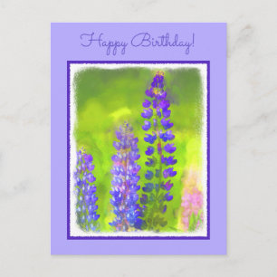 Lupine Painting - Originalfärgsbild Vykort