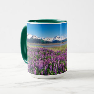 Lupiner i Bloom Kenai Mountains, Alaska Mugg