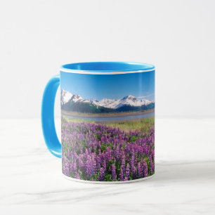 Lupiner i Bloom Kenai Mountains, Alaska Mugg