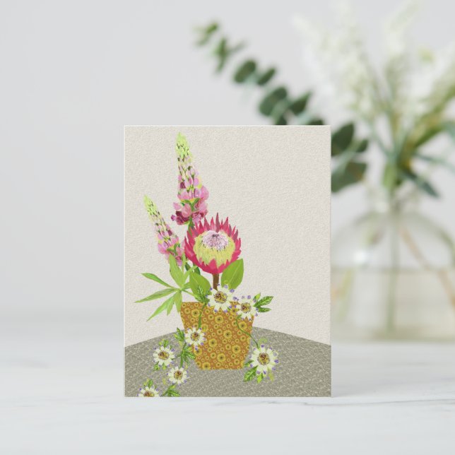 Lupinus, Passionsblomma och Protea-vykort Vykort (Stående Fram)