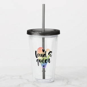 Lupp och kö Vattenfärgshjärta Take Away Mugg