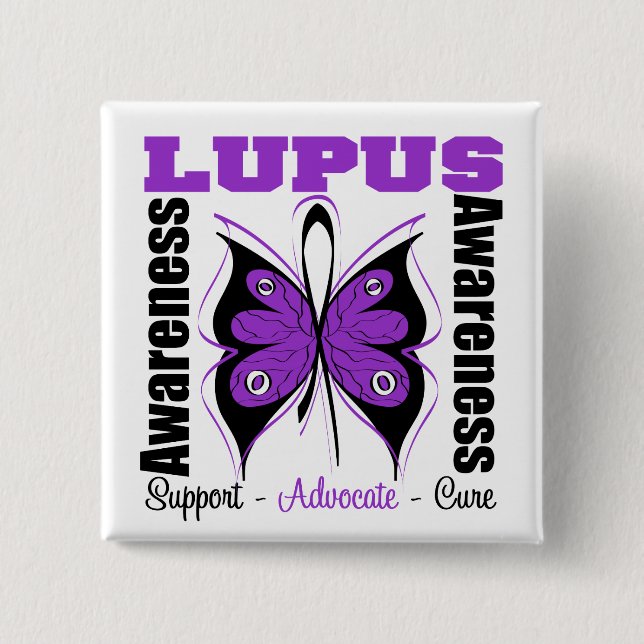 Lupus Awareness Butterfly Knapp (Framsida)
