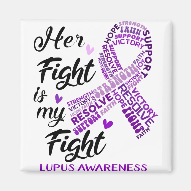 Lupus Awareness Hennes kamp är min kamp Magnet (Framsidan)