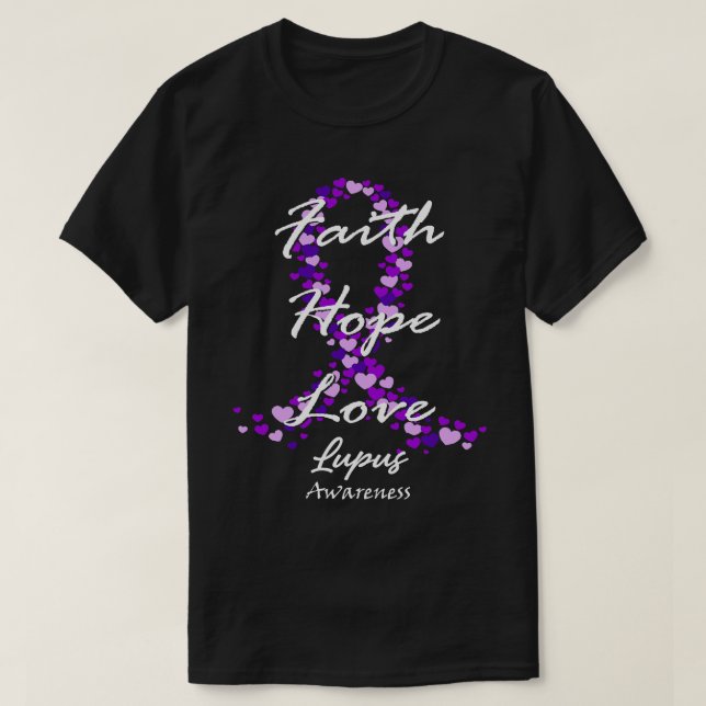 Lupus Awareness Hoith Hope Kärlek hoppas på en lös T Shirt (Design framsida)