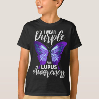 Lupus Awareness Lila Butterfly Motivational T Shirt
