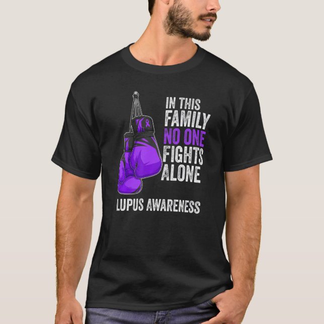 Lupus Awareness Month Gloves Purple Ribbon T Shirt (Framsida)