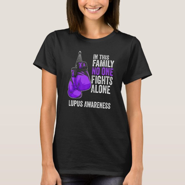 Lupus Awareness Month Gloves Purple Ribbon T Shirt (Framsida)