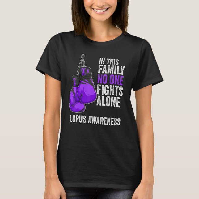 Lupus Awareness Month Handskar Lila Ribbon T Shirt (Framsida)