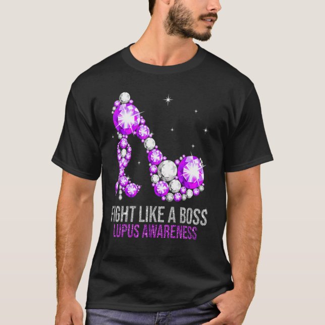 Lupus Awareness Month Heels Womens Support Ord T Shirt (Framsida)