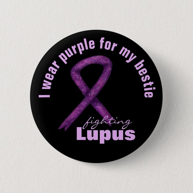 Lupus Awareness Month / Lila Ribbon I bära för Knapp (Framsida)
