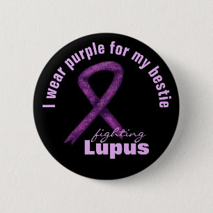 Lupus Awareness Month / Lila Ribbon I bära för Knapp
