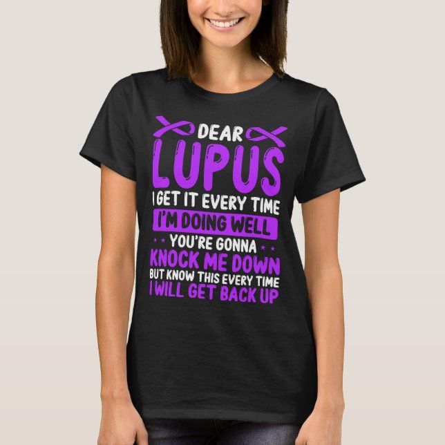 Lupus Awareness Month Lupus Purple Lupus Ribbon T Shirt (Framsida)