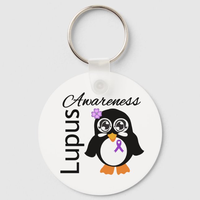 Lupus Awareness Penguin Nyckelring (Framsida)