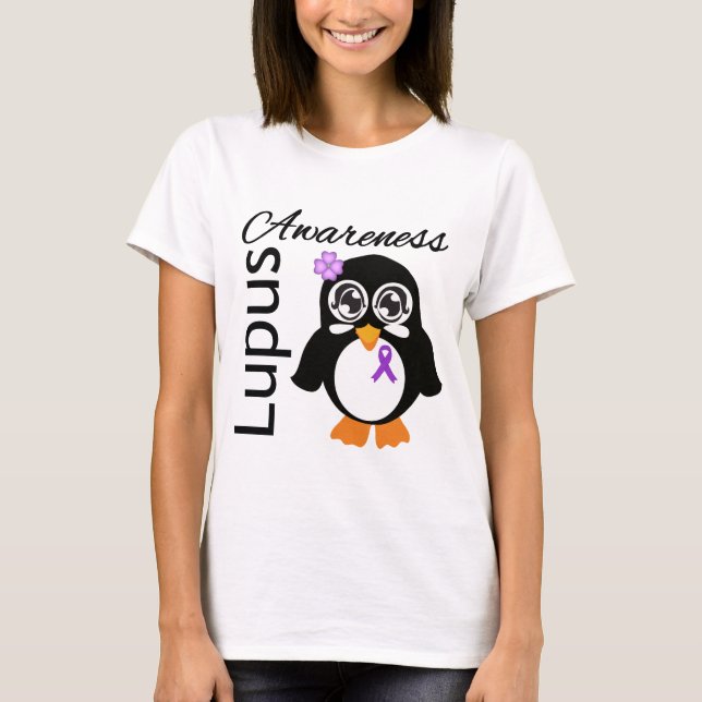 Lupus Awareness Penguin Tee Shirt (Framsida)