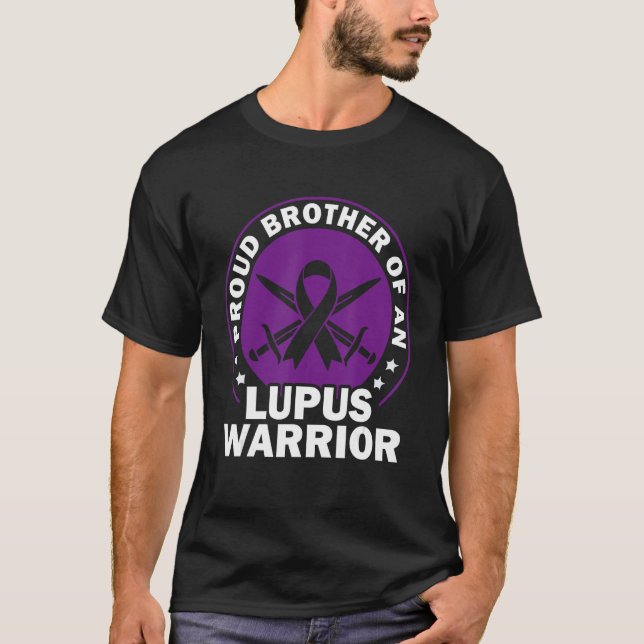 Lupus Awareness Proud Brother of A Lupus Warrior T Shirt (Framsida)