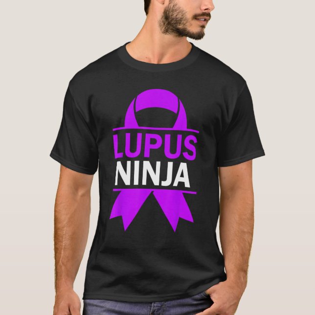 Lupus Awareness Purple Ribbon Lupus Warrior 1 T Shirt (Framsida)