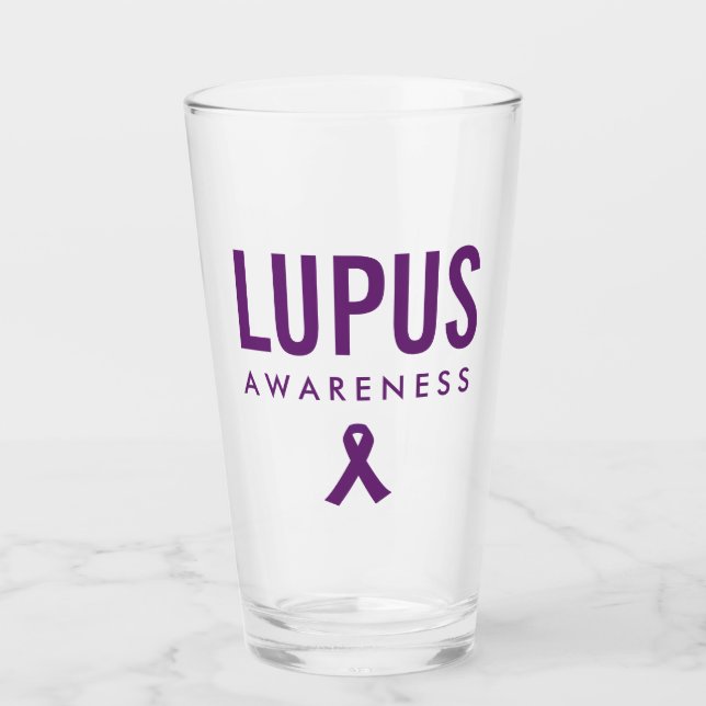 Lupus Awareness Ribbon Lila Glaskopp (Framsida)