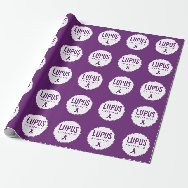 Lupus Awareness Ribbon Lila Presentpapper (Utrullad)