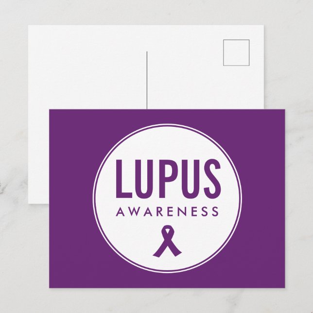 Lupus Awareness Ribbon Lila Vykort (Fram/baksida)