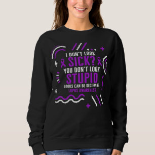 Lupus Awareness Titta inte på Lila Ribbon Warri T Shirt