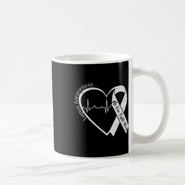 Lupus Awareness Warrior Lila Ribbon Autoimmunune D Kaffemugg (Höger)