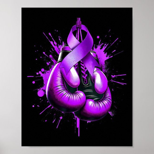 Lupus Boxing Glove Lila Ribbon Awareness Fight W Poster (Framsidan)