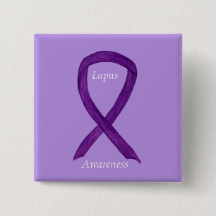 Lupus Lila Awareness Ribbon Anpassningsbar Art Pin Knapp