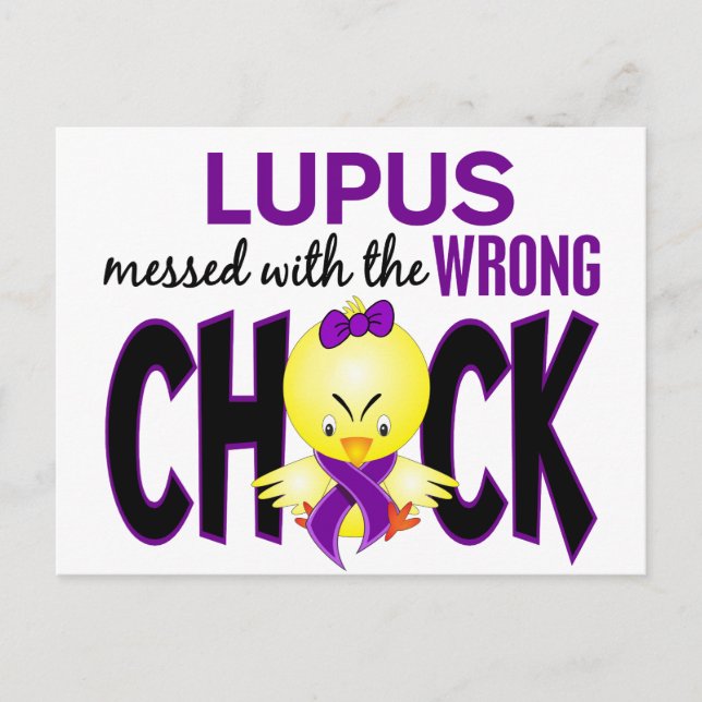 Lupus-meddelande med fel Chick Vykort (Framsida)
