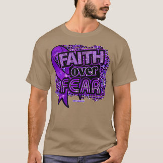 Lupus medvetenhet Ribbon Faith over Fear Leopard G T Shirt