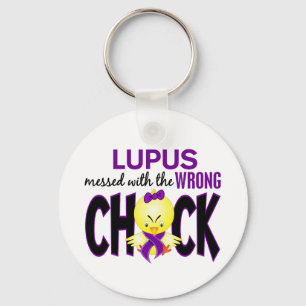 Lupus röra med den fla chicken nyckelring