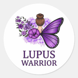 Lupus Warrior Fjäril Klistermärke | Lila Medvetenh
