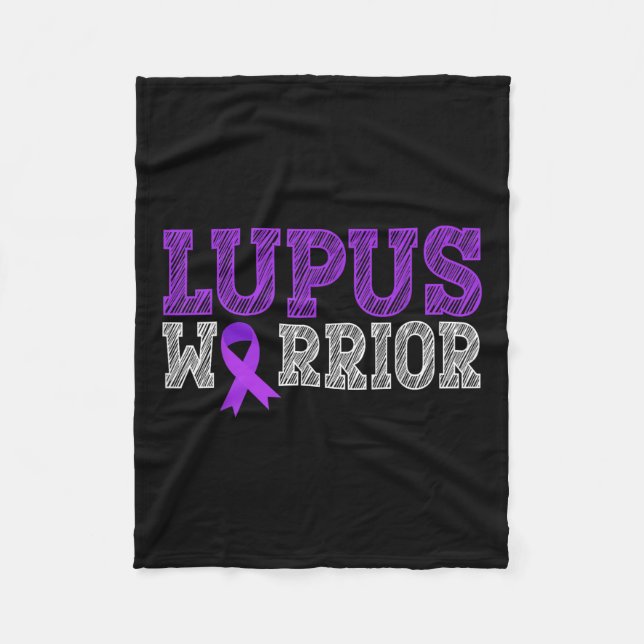 Lupus Warrior Lila Ribbon Lupus Awareness Month Fleecefilt (Framsidan)