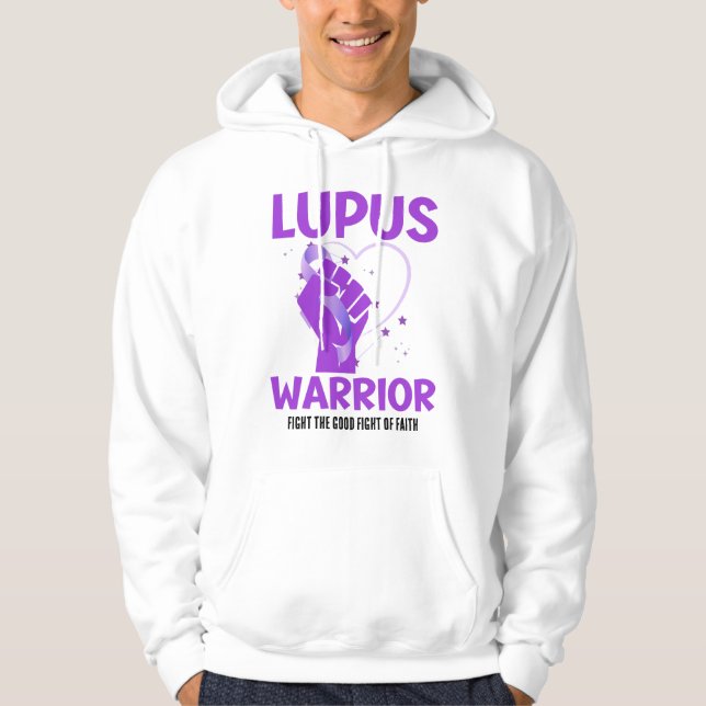 LUPUS WARRIOR Lila Ribbon Raising Awareness Hoodie (Framsida)