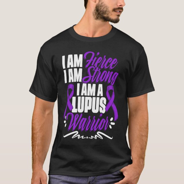 Lupus Warrior  Lupus Purple Ribbon Lupus Awareness T Shirt (Framsida)